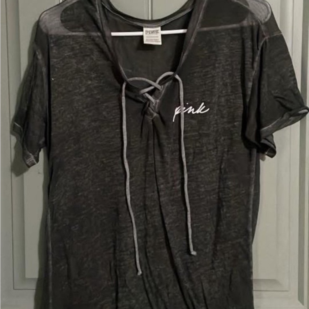 PINK Victoria's Secret Black Short Sleeve Tee